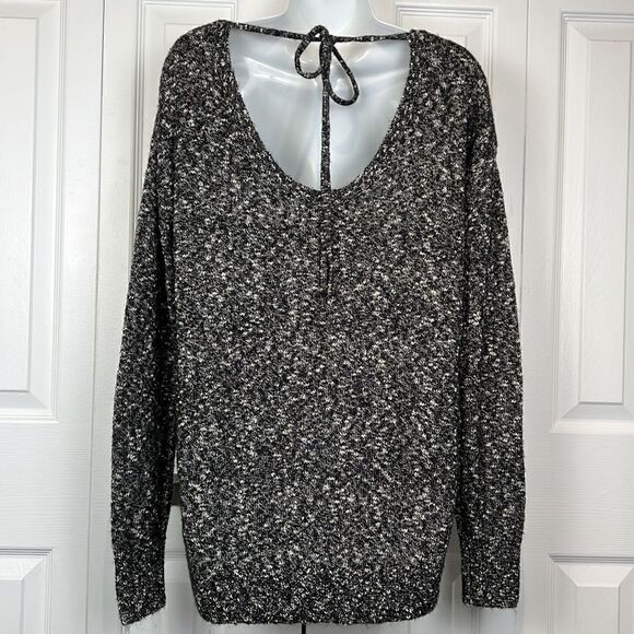 Gap Black/White Round Neck Hi Low Sweater Size M - Picture 5 of 9